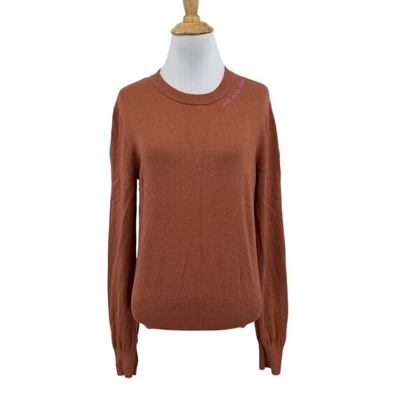 Spiritual Gangster Sweater Womens Medium Spice Cotton Blend Rib Trim Long Sleeve - Picture 1 of 13